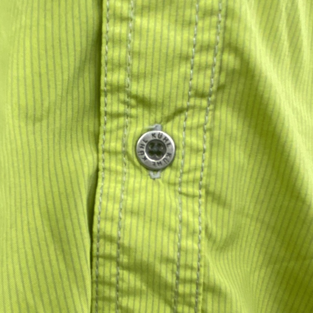 Kuhl Eluxur Button Up Shirt Mens Large Green Short Sleeve Gorpcore Hiking - Picture 6 of 14